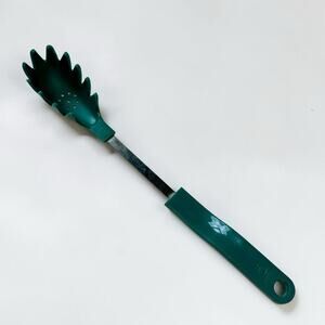 VTG BONNY USA Green Spaghetti Server Pasta Spoon Thick Handle Kitchen Utensil